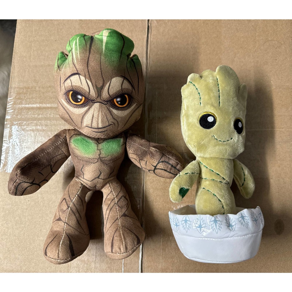 Marvel Flexers Guardians Of The Galaxy Groot Poseable And Kidrobot Phunny Groot